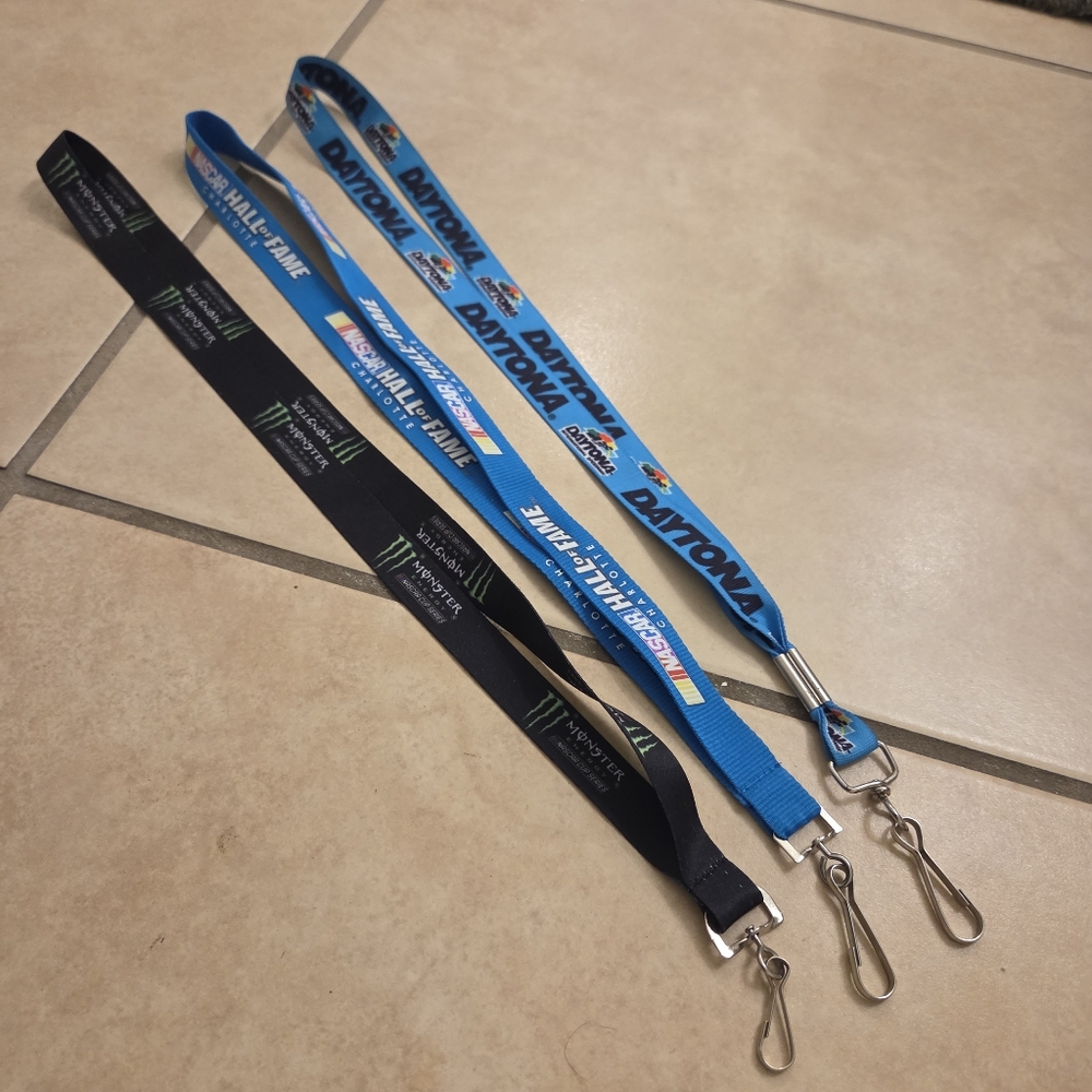 Daytona and Monster Energy Racing Lanyards NASCAR Set Of 3